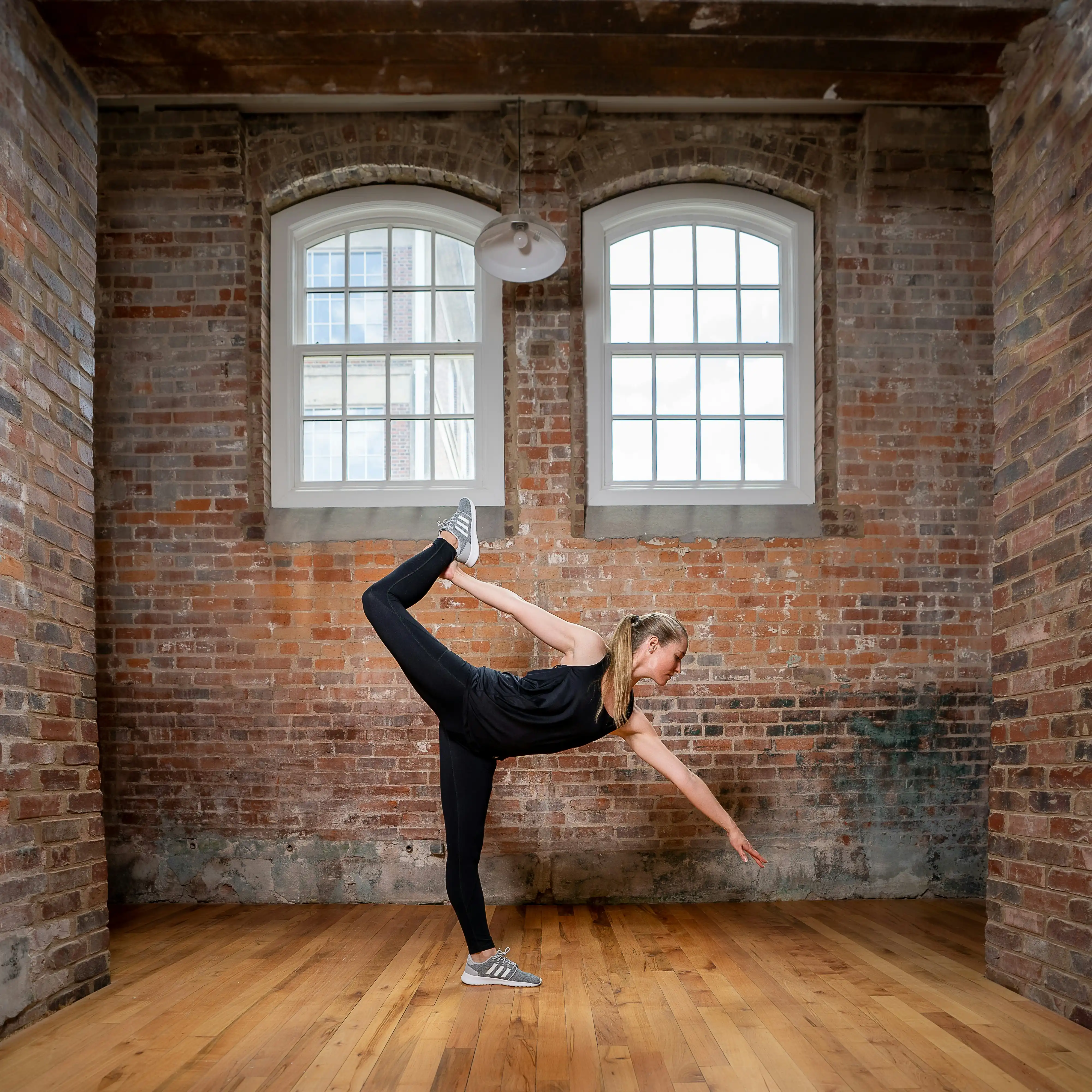 Dancer in brick studio